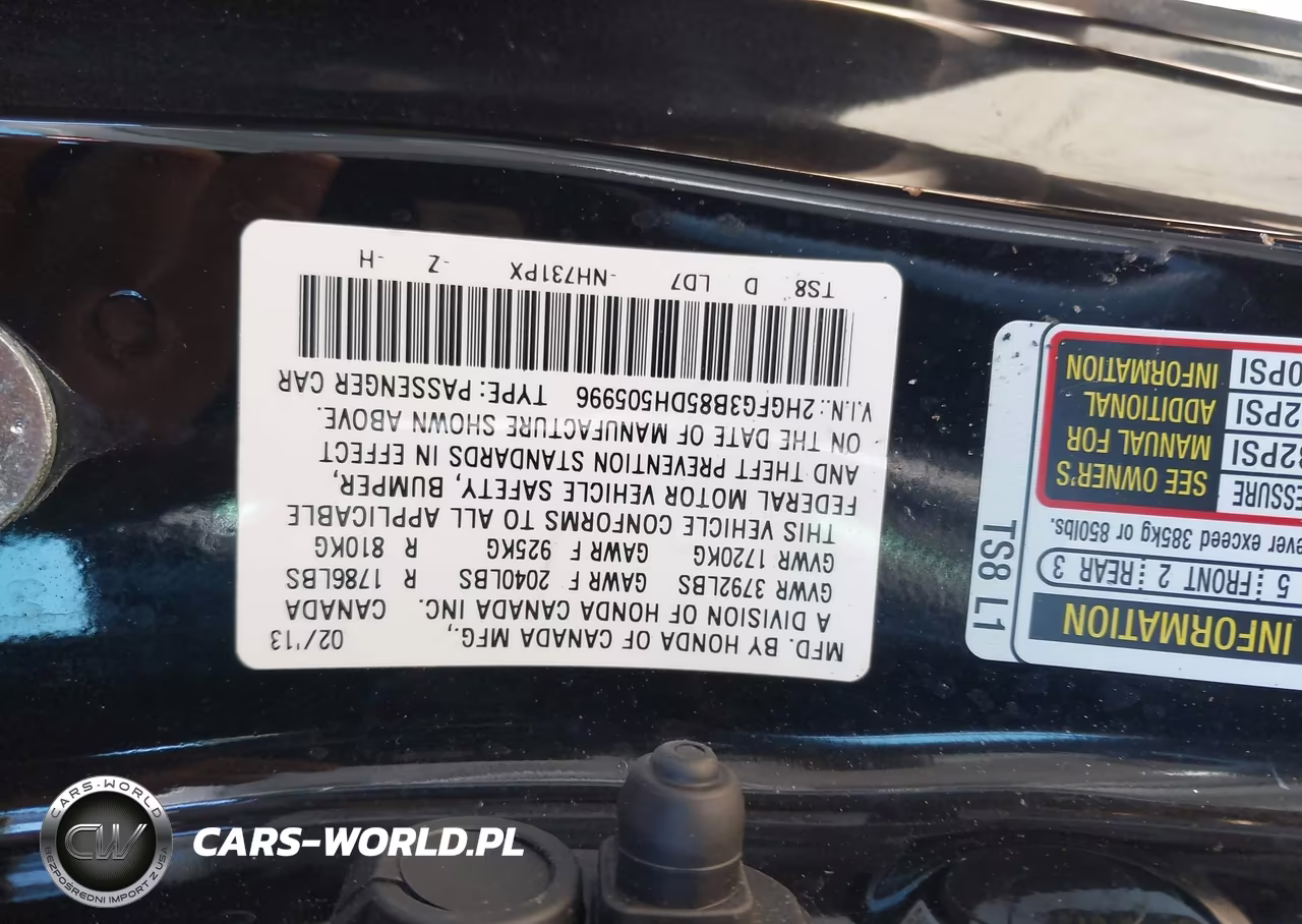 2013 Honda Civic Ex VIN:2HGFG3B85DH505996 - 9