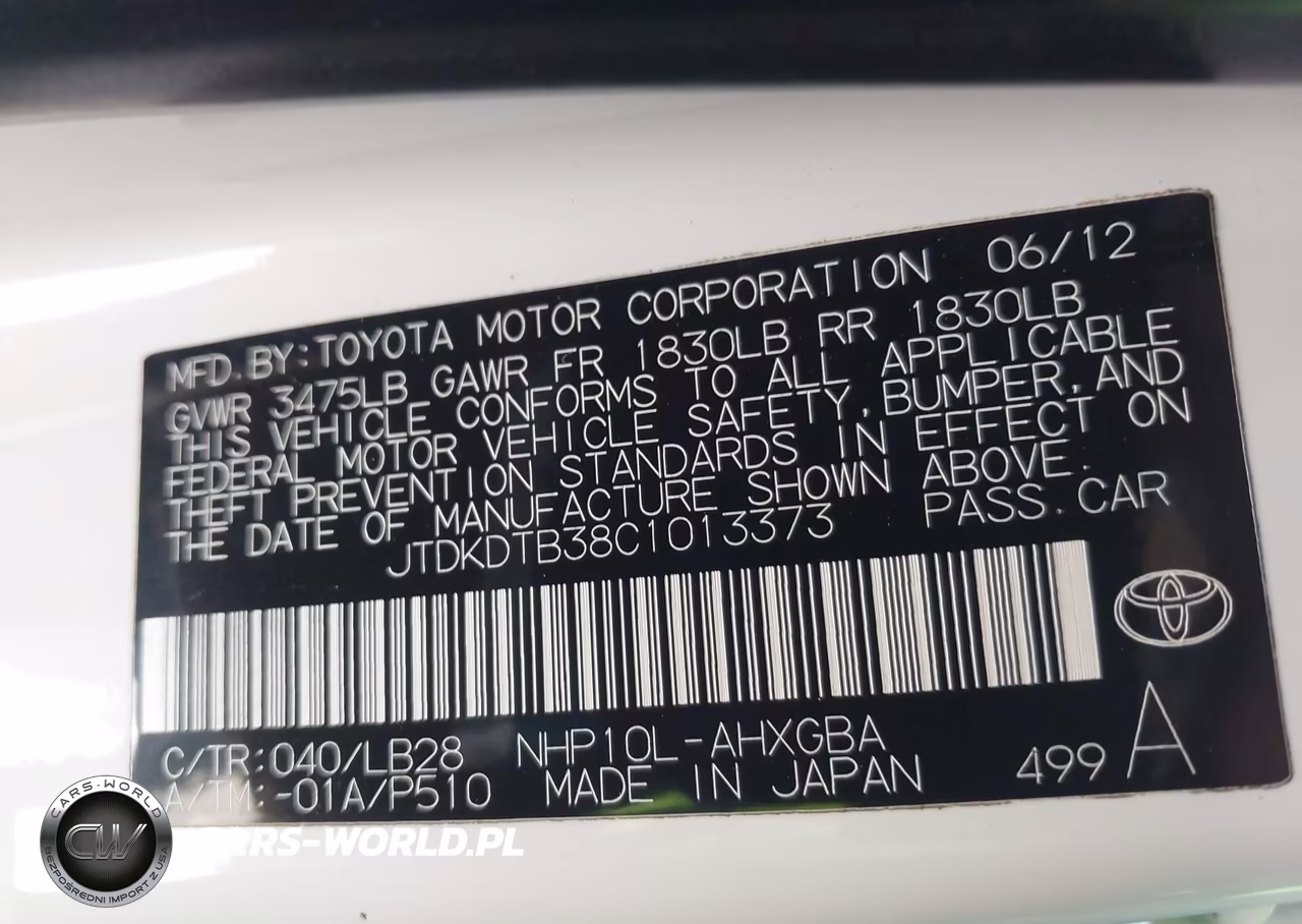 2012 Toyota Prius C Four VIN:JTDKDTB38C1013373 - 9