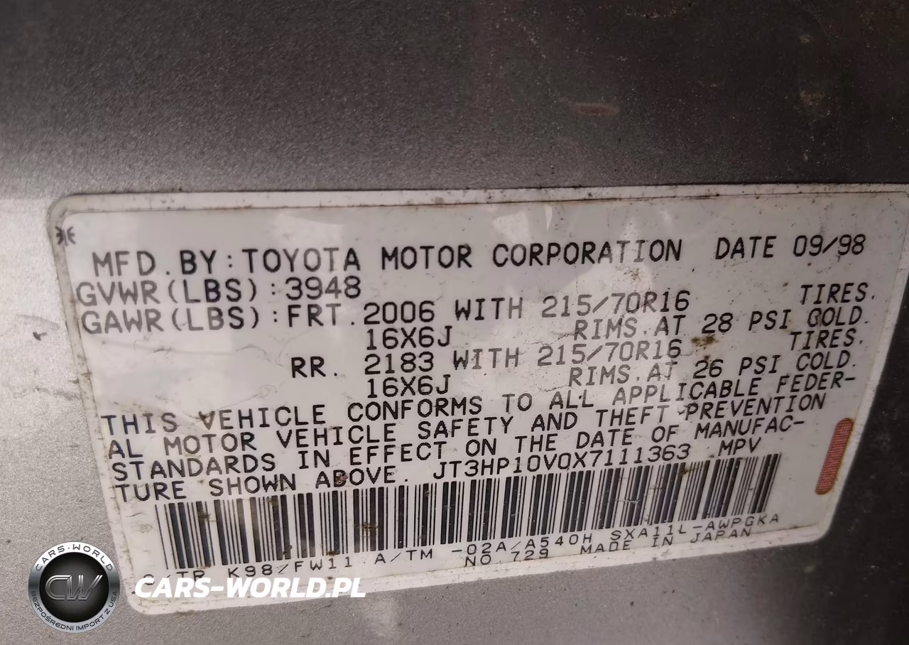 1999 Toyota Rav4 VIN:JT3HP10V0X7111363 - 12