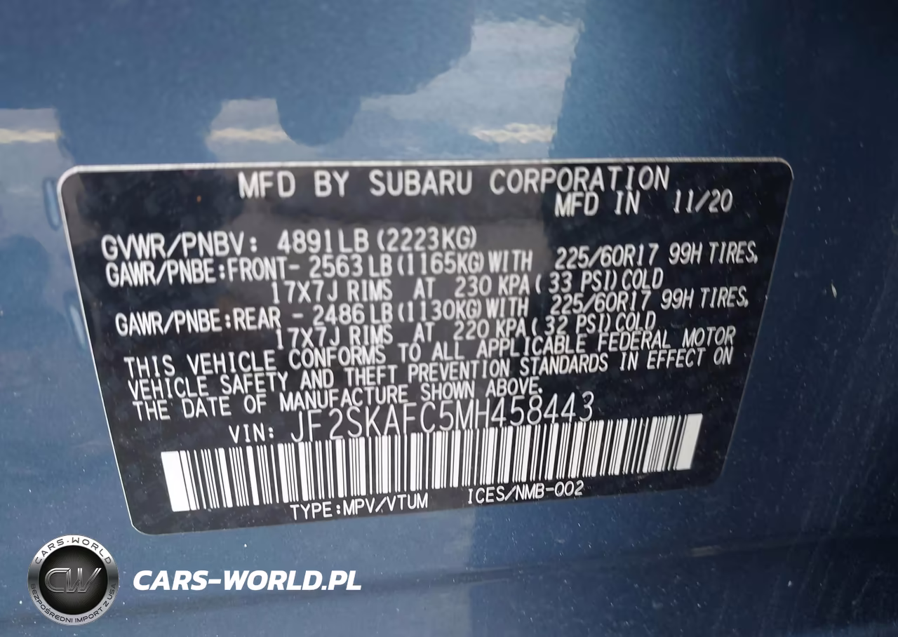 2021 Subaru Forester Premium VIN:JF2SKAFC5MH458443 - 9