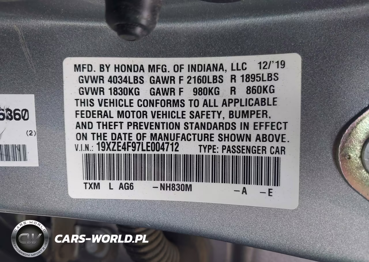 2020 Honda Insight Touring VIN:19XZE4F97LE004712 - 9