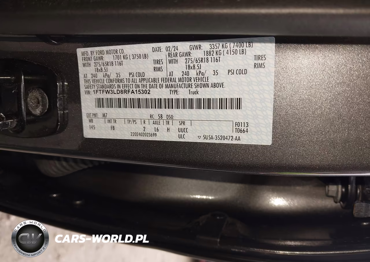 2024 Ford F-150 Xlt VIN:1FTFW3LD8RFA15302 - 9