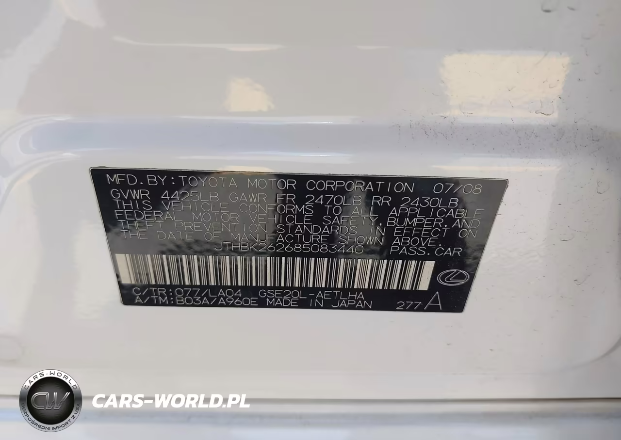 2008 Lexus Is 250 VIN:JTHBK262685083440 - 9