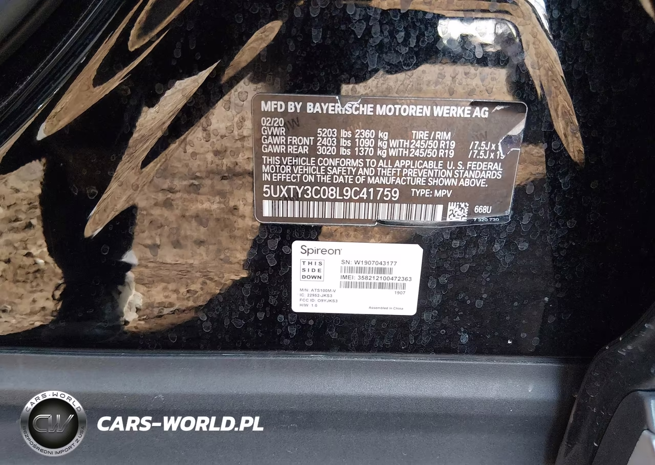2020 BMW X3 Sdrive30I VIN:5UXTY3C08L9C41759 - 9