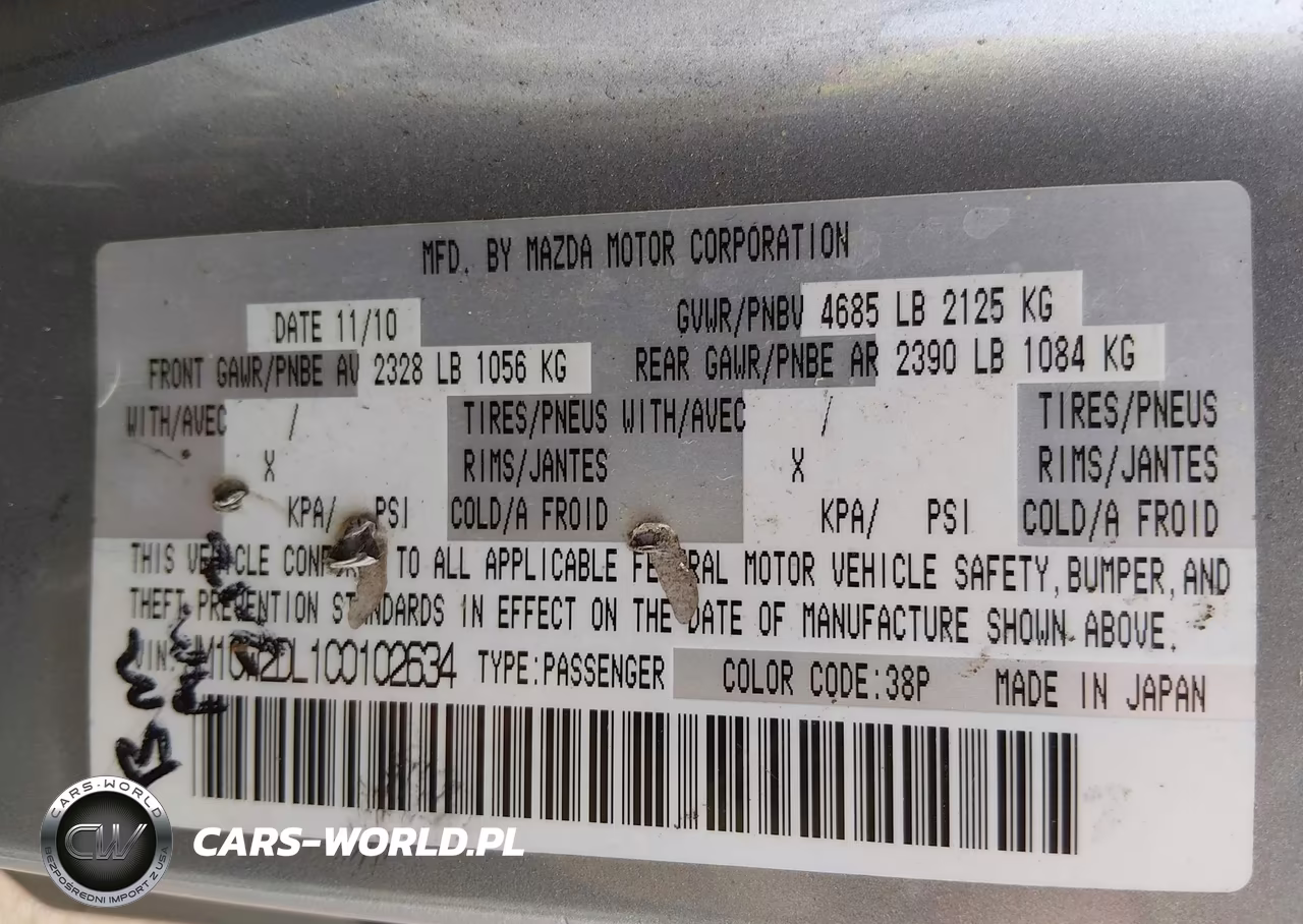 2012 Mazda Mazda5 Grand Touring VIN:JM1CW2DL1C0102634 - 9