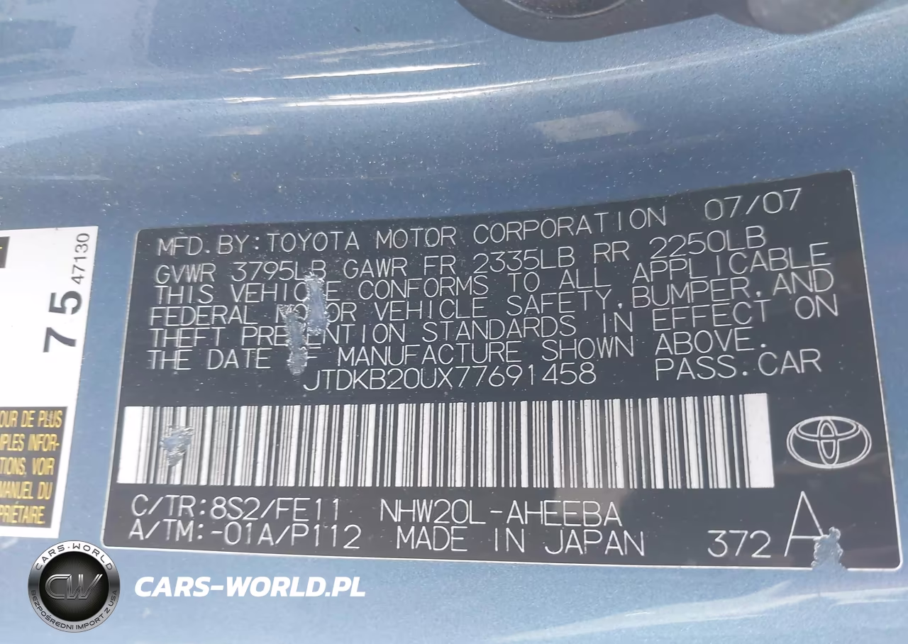 2007 Toyota Prius VIN:JTDKB20UX77691458 - 9