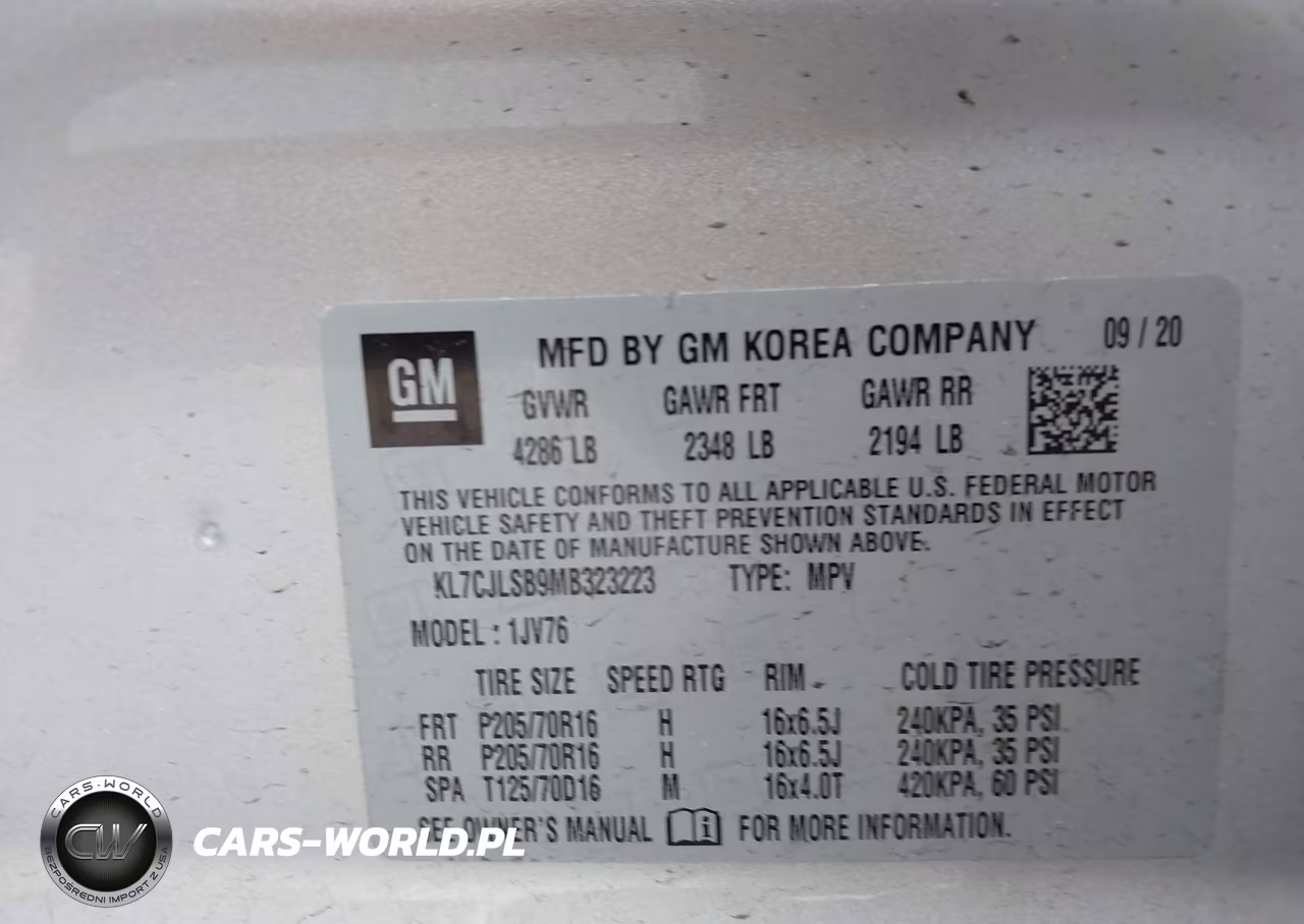 2021 Chevrolet Trax Fwd Lt VIN:KL7CJLSB9MB323223 - 9