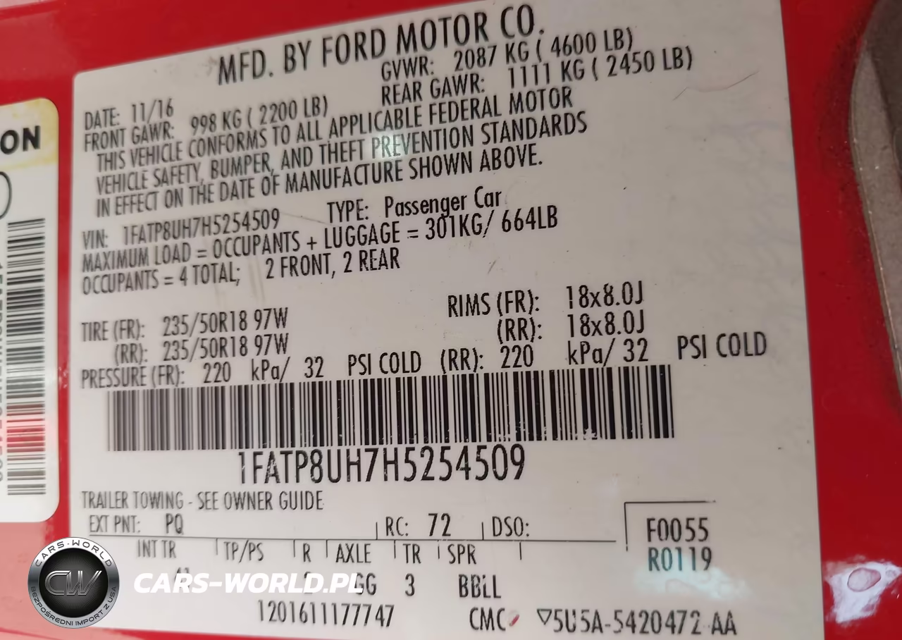 2017 Ford Mustang Ecoboost Premium VIN:1FATP8UH7H5254509 - 9