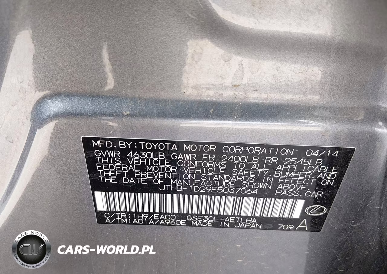 2014 Lexus Is 250 VIN:JTHBF1D29E5037064 - 9