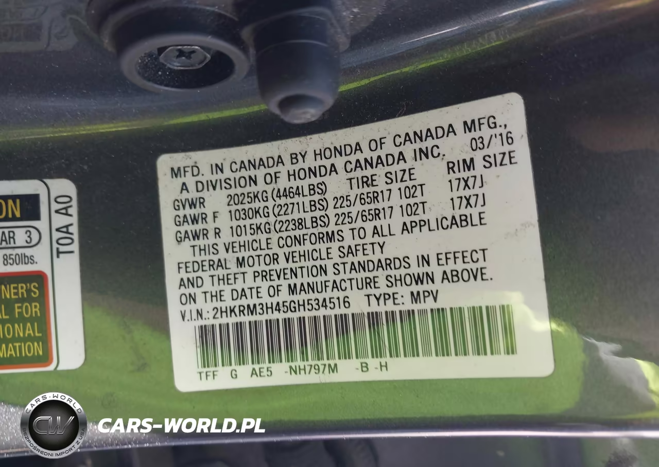 2016 Honda Cr-V Se VIN:2HKRM3H45GH534516 - 9