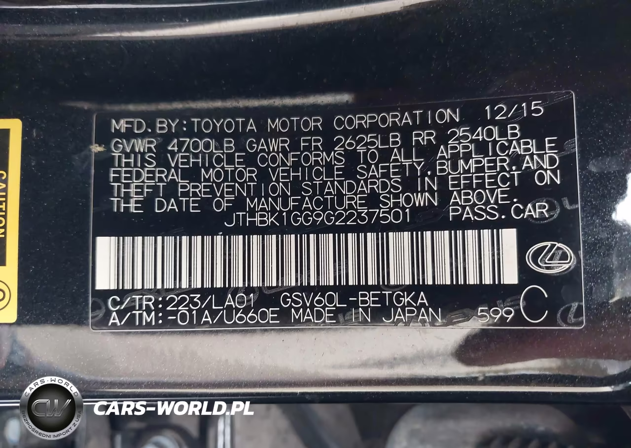 2016 Lexus Es 350 VIN:JTHBK1GG9G2237501 - 9