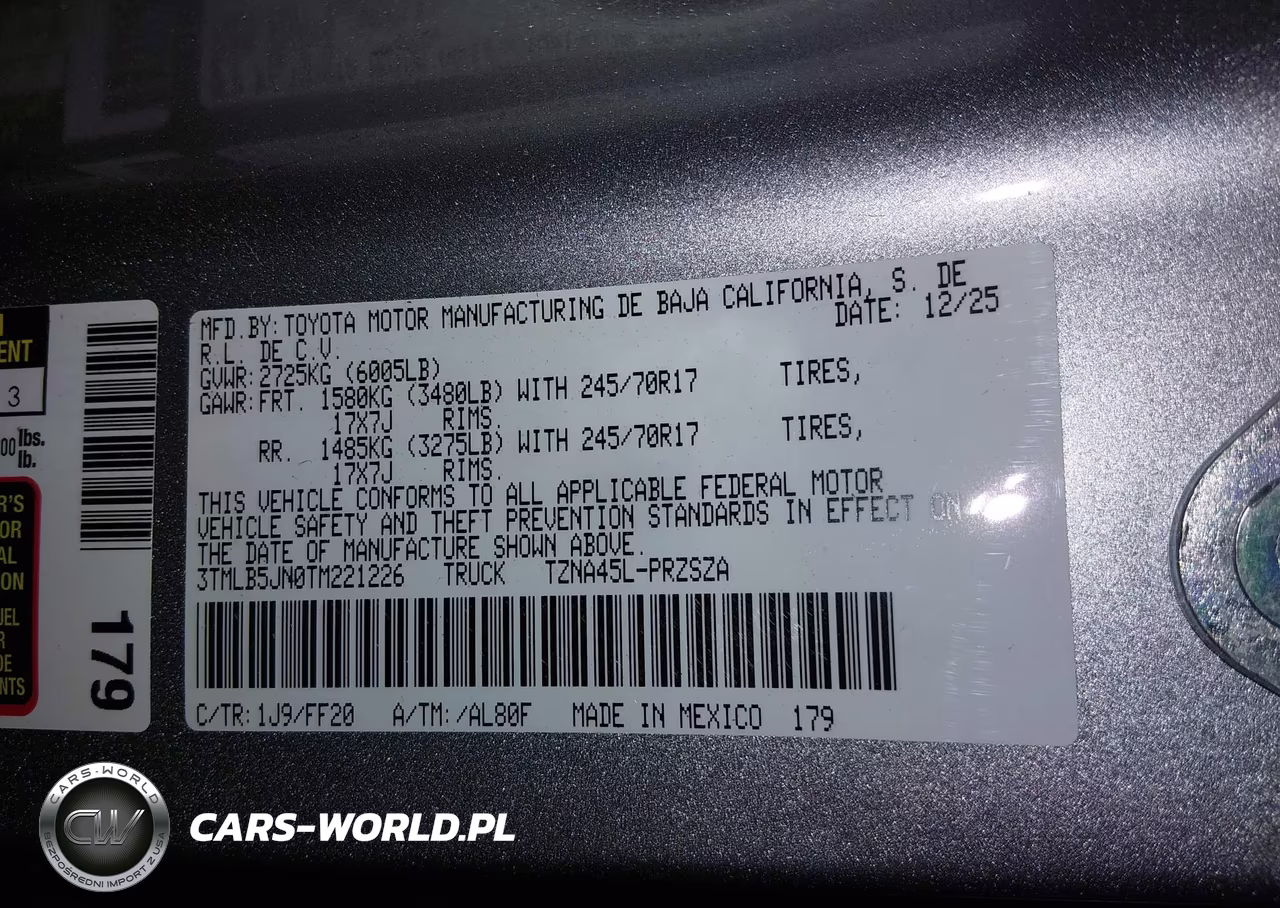 2026 Toyota Tacoma Sr5 VIN:3TMLB5JNOTM221226 - 9