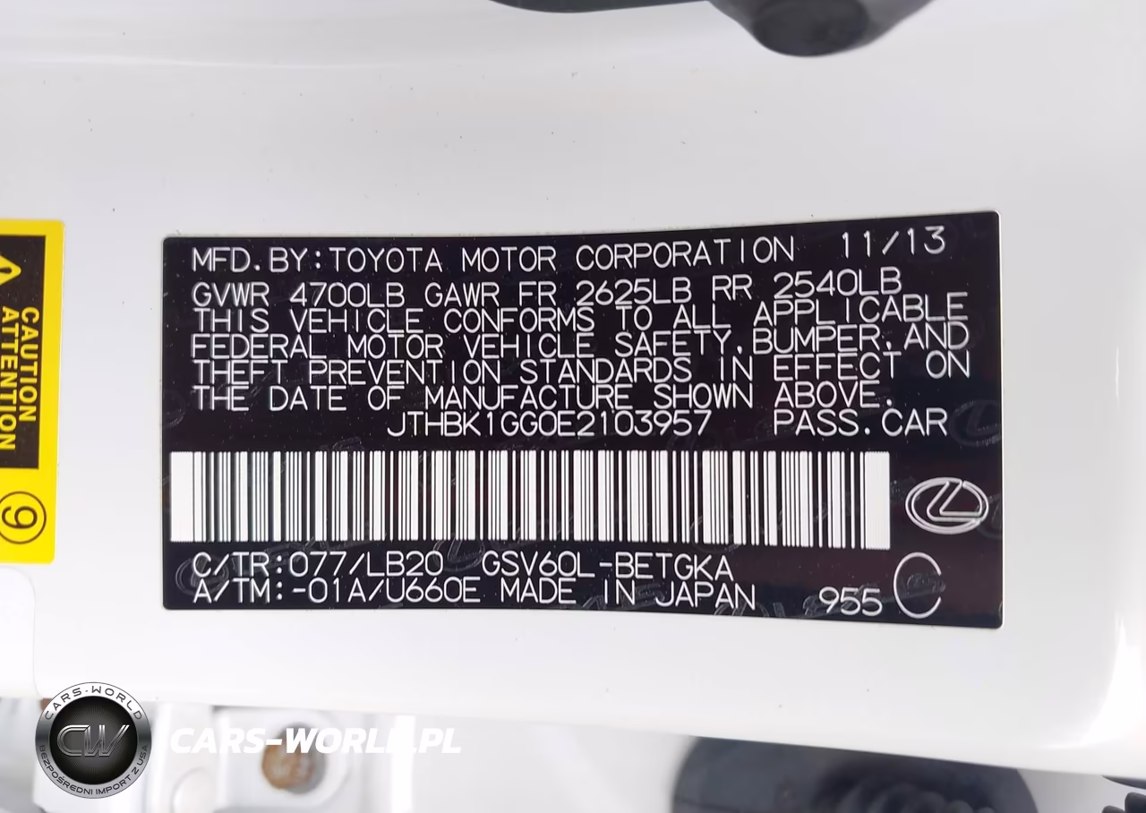 2014 Lexus Es 350 VIN:JTHBK1GG0E2103957 - 9