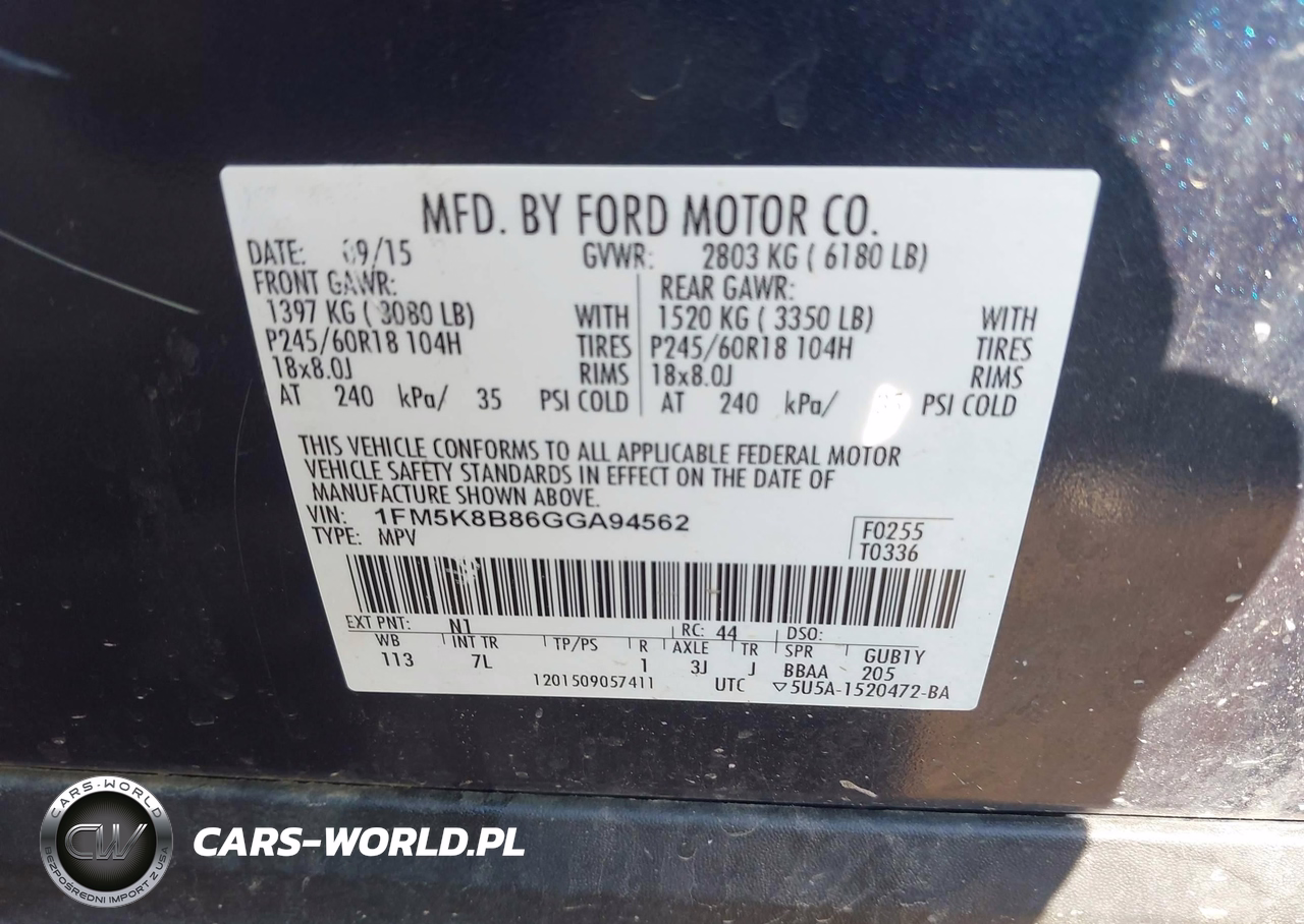 2016 Ford Explorer VIN:1FM5K8B86GGA94562 - 9