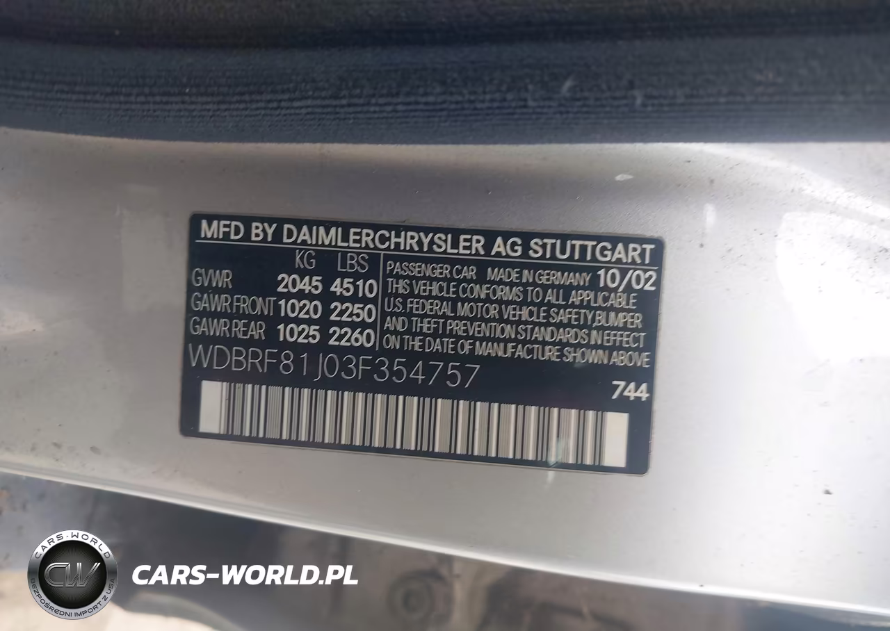 2003 Mercedes-Benz C 240 VIN:WDBRF81J03F354757 - 9