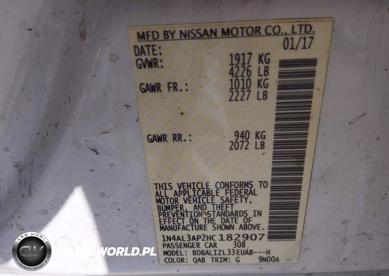 2017 Nissan Altima 2.5 Sv VIN:1N4AL3AP2HC182907 - 9