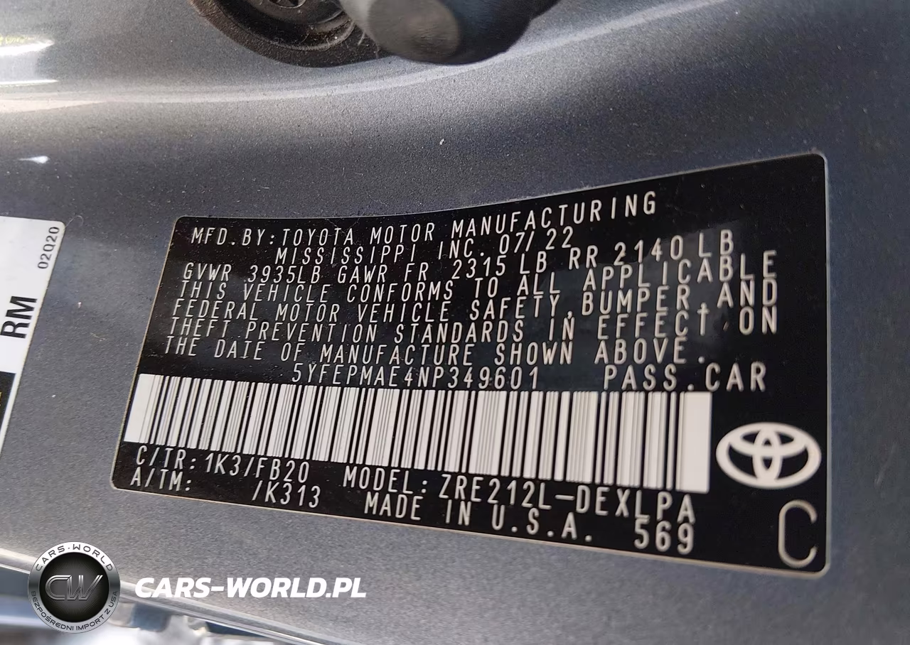 2022 Toyota Corolla Le VIN:5YFEPMAE4NP349601 - 9