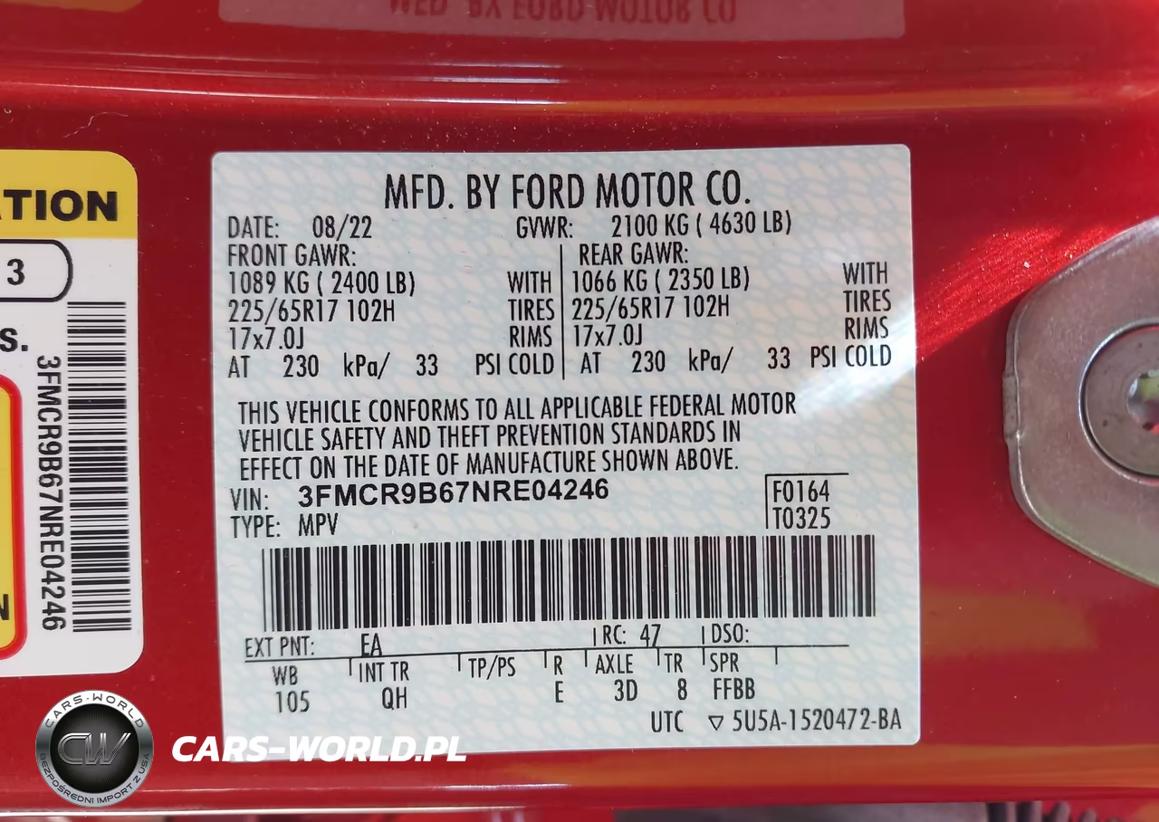 2022 Ford Bronco Sport Big Bend VIN:3FMCR9B67NRE04246 - 9