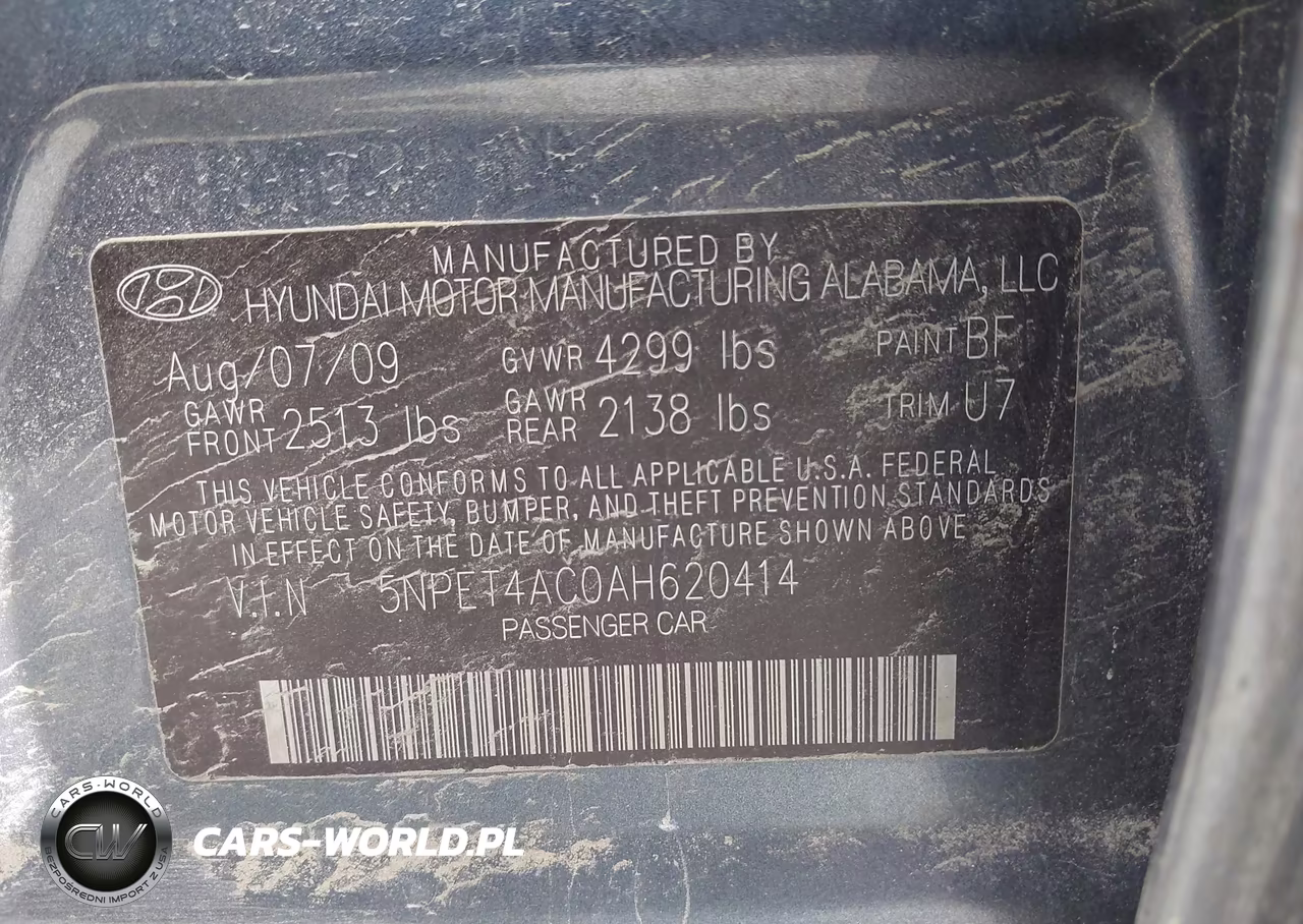 2010 Hyundai Sonata Gls VIN:5NPET4AC0AH620414 - 9