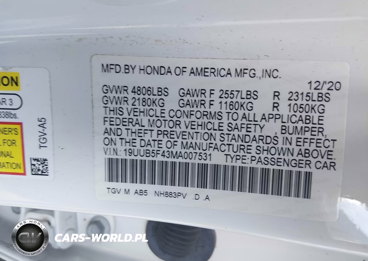 2021 Acura Tlx Technology Package VIN:19UUB5F43MA007531 - 9