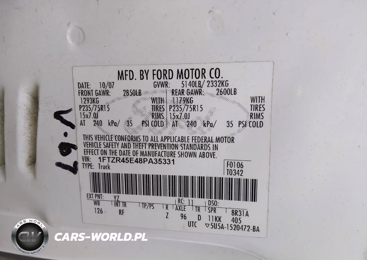 2008 Ford Ranger VIN:1FTZR45E48PA35331 - 9