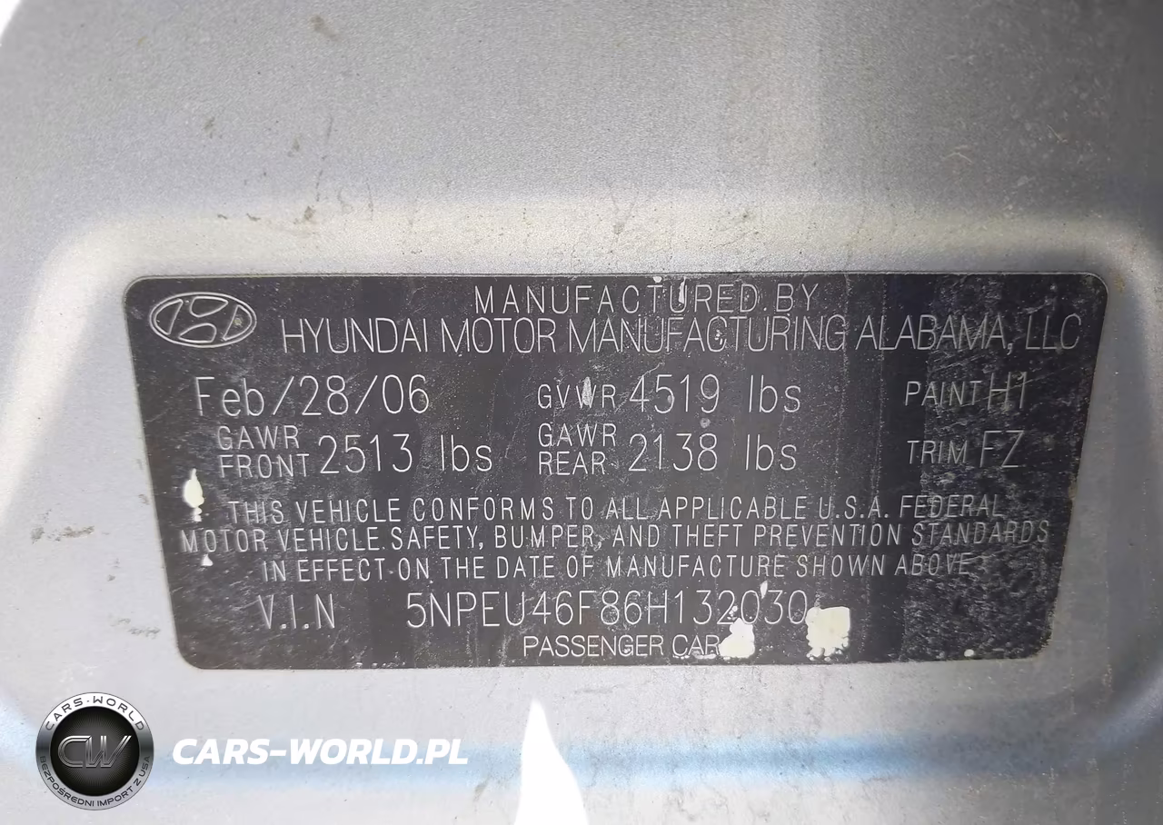 2006 Hyundai Sonata Gls V6-Lx V6 VIN:5NPEU46F86H132030 - 9