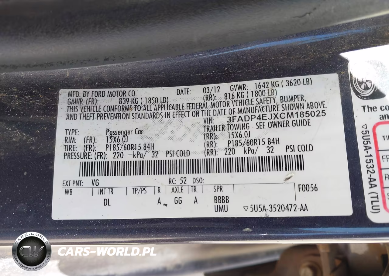 2012 Ford Fiesta Se VIN:3FADP4EJXCM185025 - 9