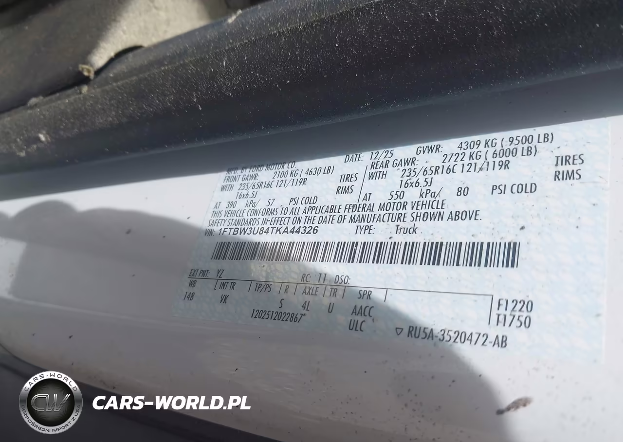 2026 Ford Transit-350 Cargo Van VIN:1FTBW3U84TKA44326 - 9