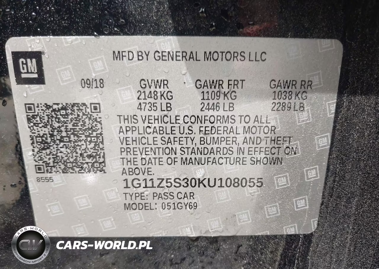 2019 Chevrolet Impala Lt VIN:1G11Z5S30KU108055 - 9