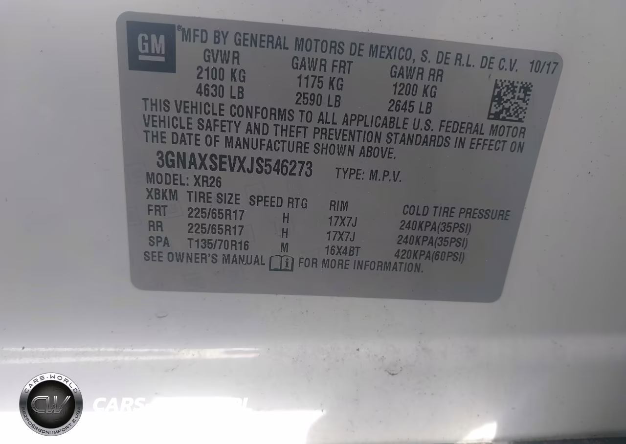 2018 Chevrolet Equinox Lt VIN:3GNAXSEVXJS546273 - 9