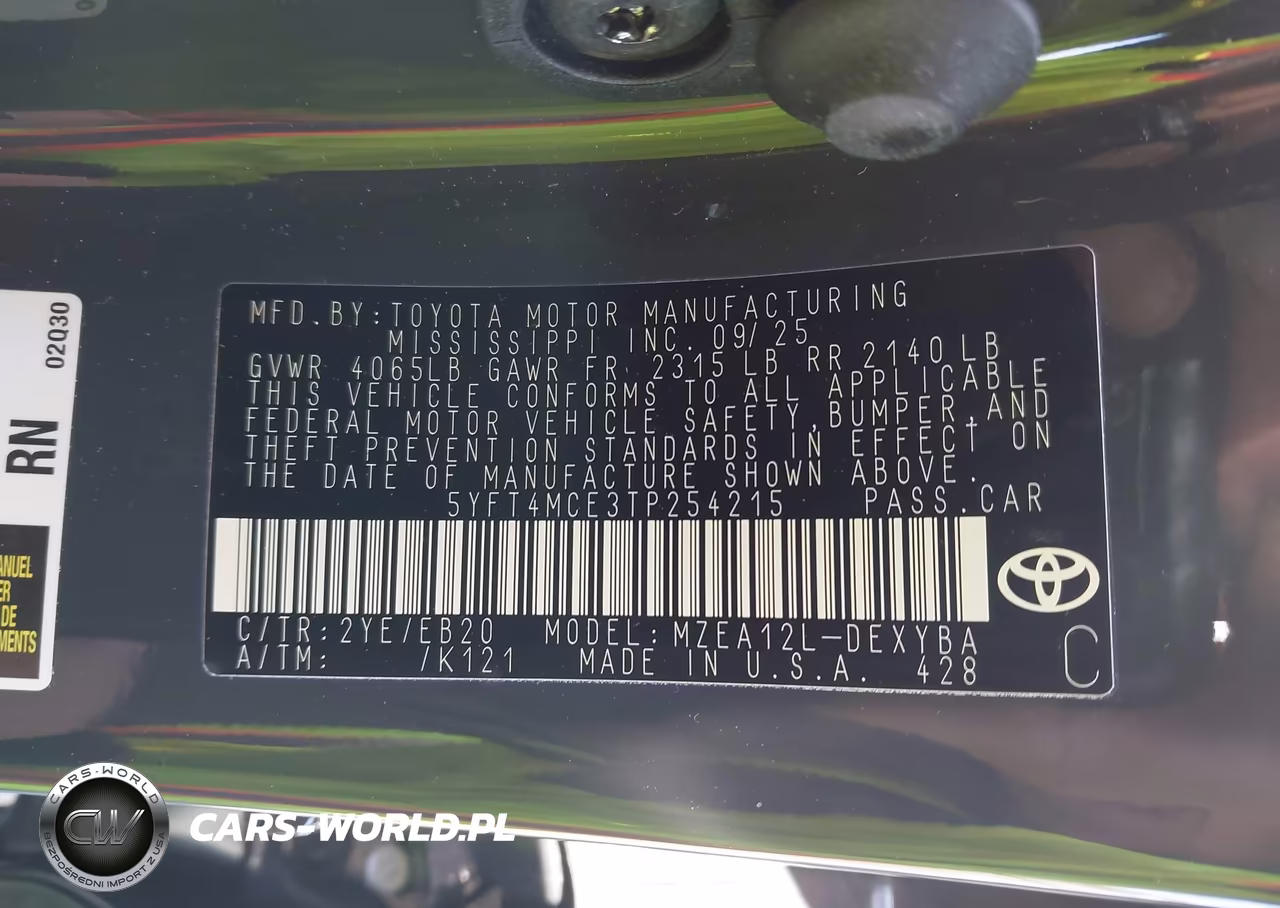2026 Toyota Corolla Xse VIN:5YFT4MCE3TP254215 - 9