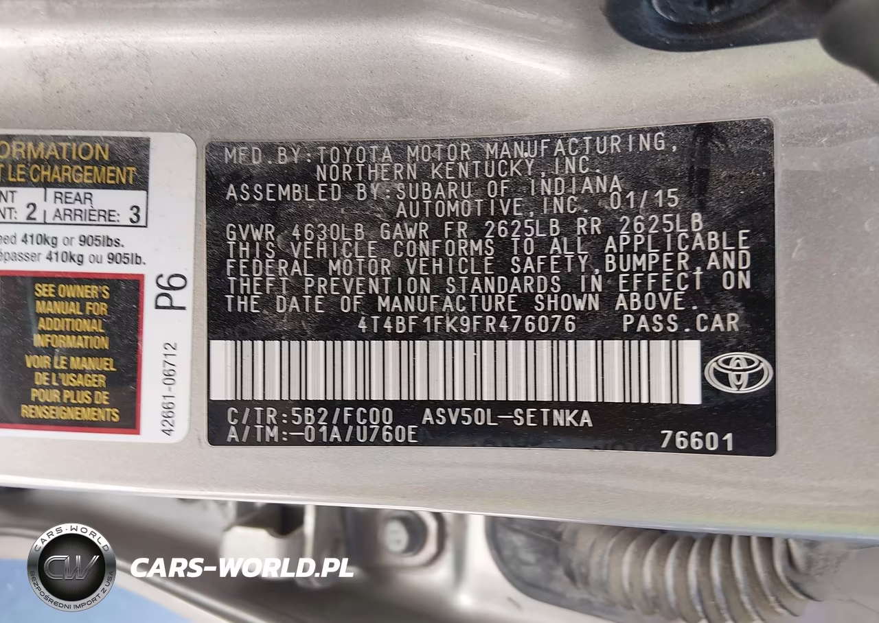 2015 Toyota Camry Le VIN:4T4BF1FK9FR476076 - 9