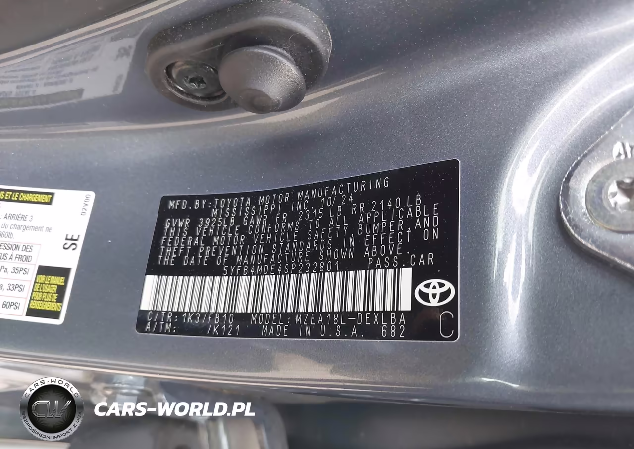 2025 Toyota Corolla Le VIN:5YFB4MDE4SP232801 - 9