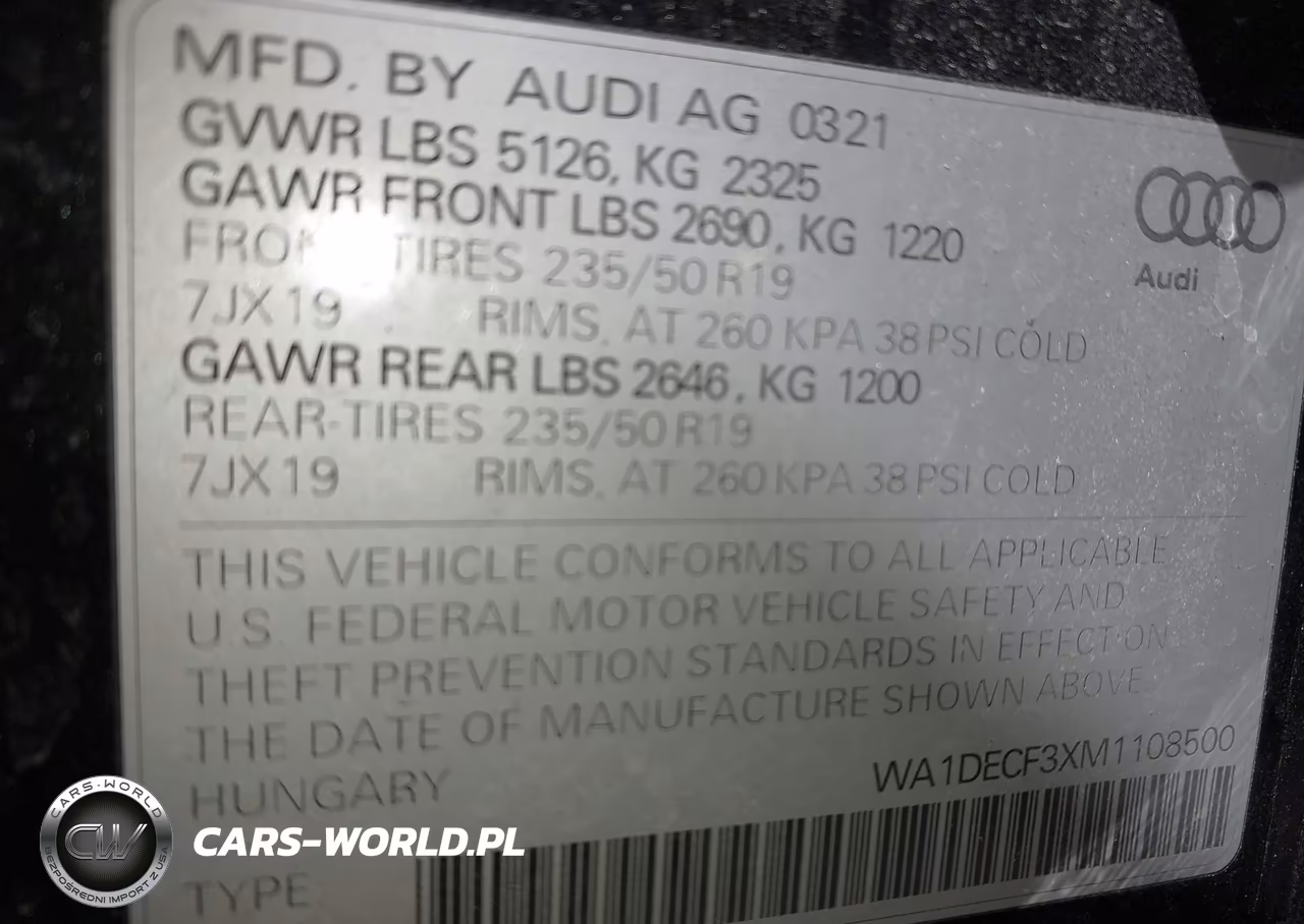 2021 Audi Q3 Premium 45 Tfsi S Line Quattro Tiptronic VIN:WA1DECF3XM1108500 - 9
