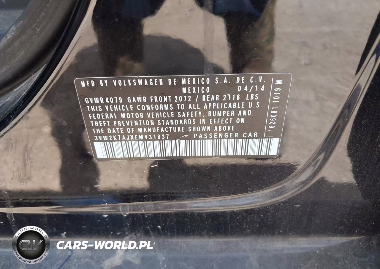 2014 Volkswagen Jetta 2.0L S VIN:3VW2K7AJXEM431836 - 9