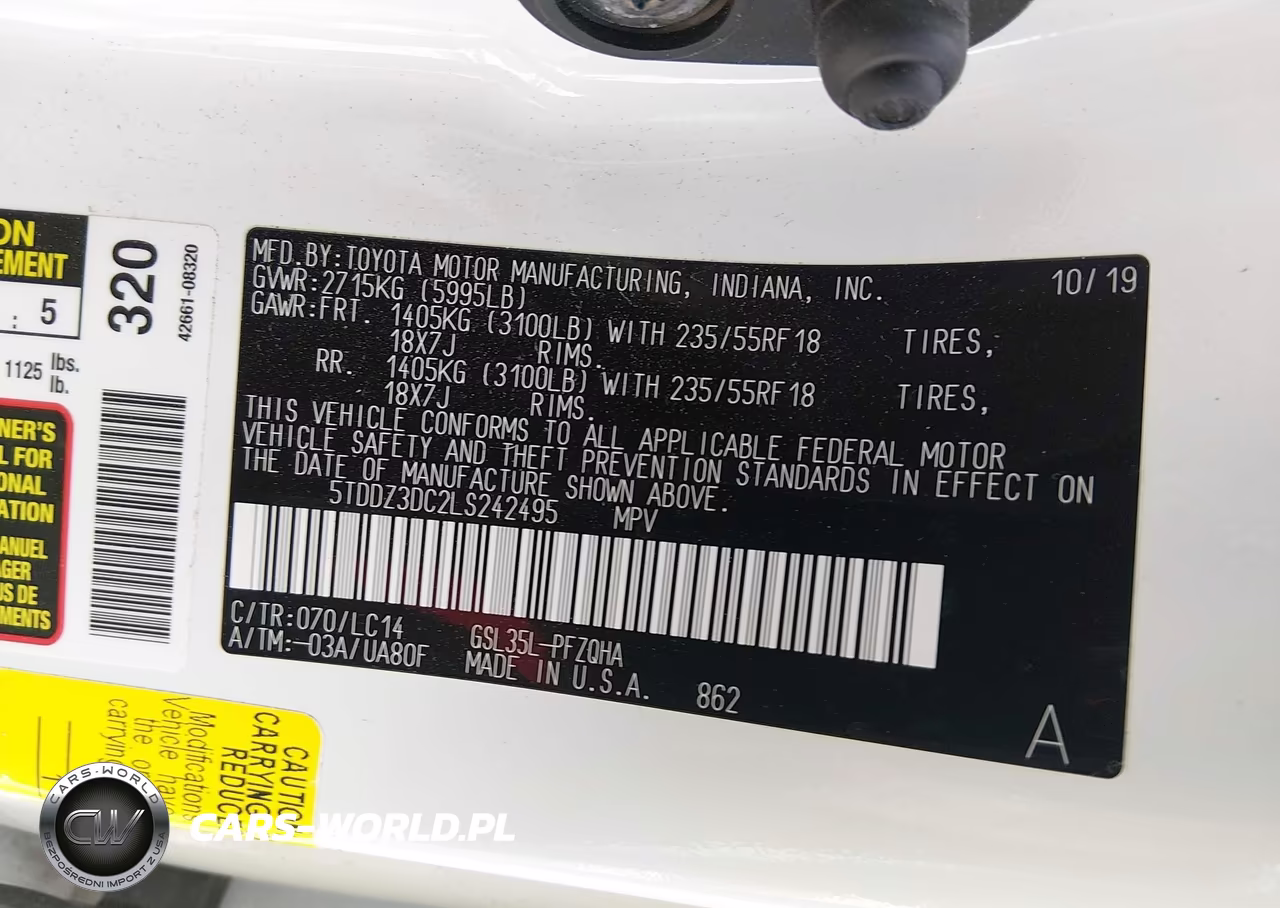 2020 Toyota Sienna Xle Premium VIN:5TDDZ3DC2LS242495 - 9