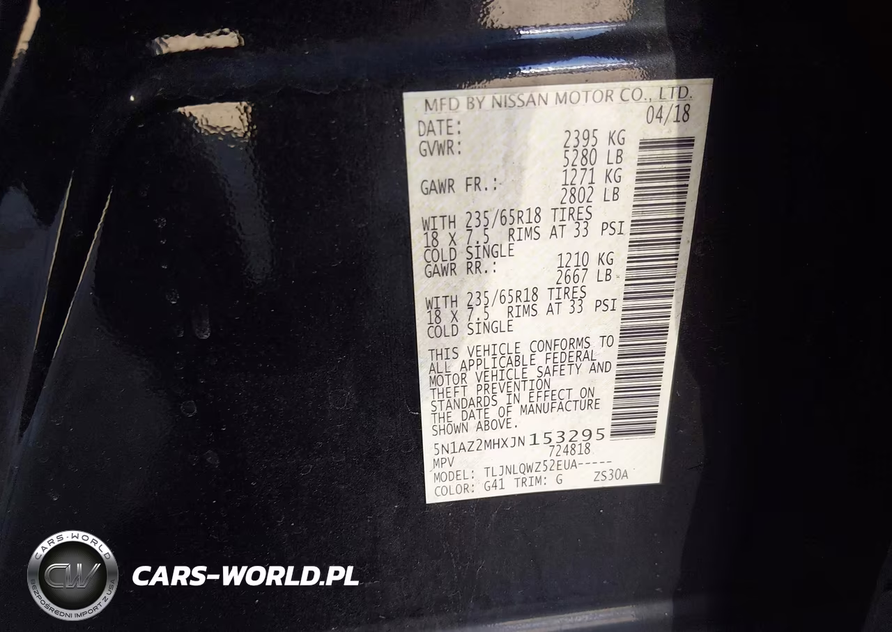 2018 Nissan Murano Sv VIN:5N1AZ2MHXJN153295 - 9