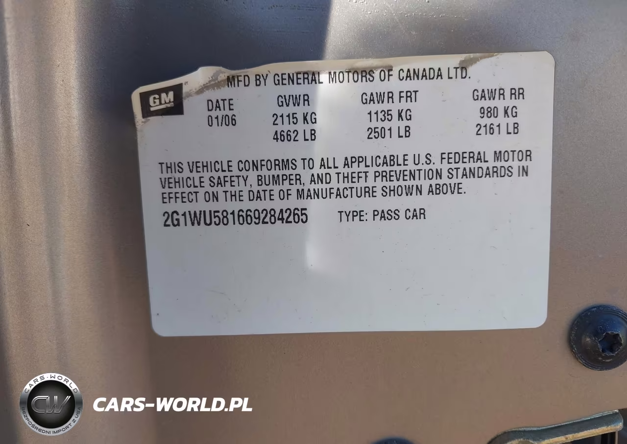2006 Chevrolet Impala Ltz VIN:2G1WU581669284265 - 9