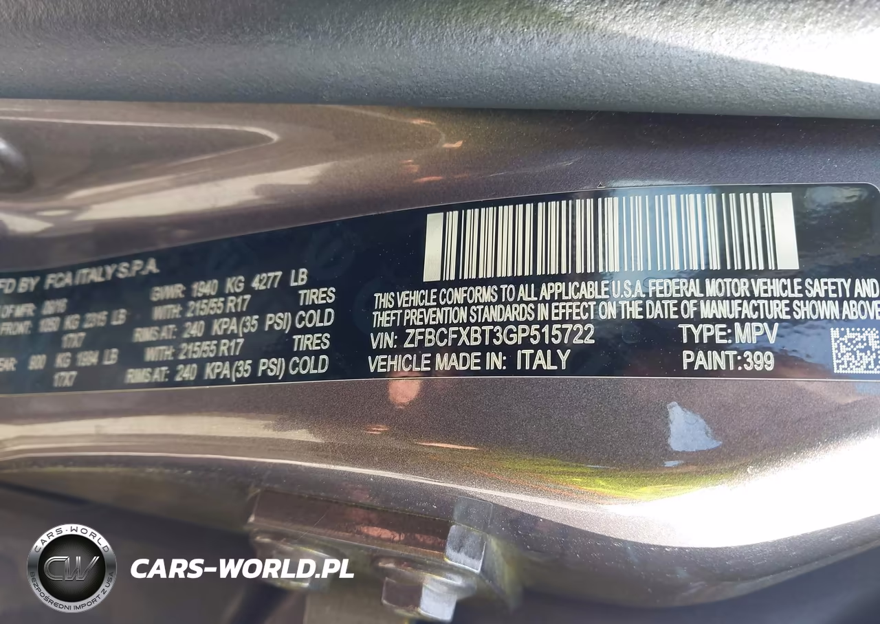 2016 Fiat 500X Easy VIN:ZFBCFXBT3GP515722 - 9