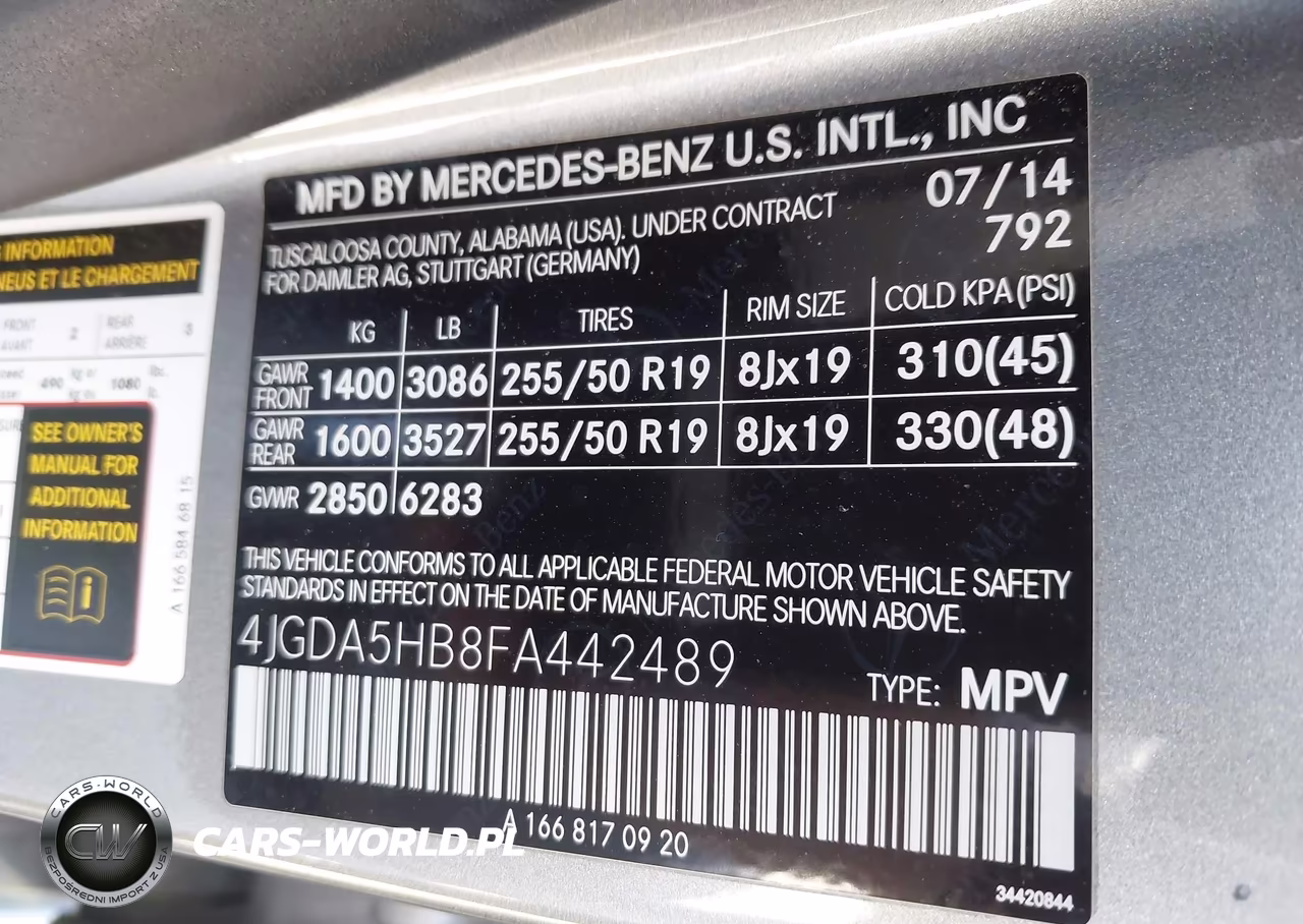 2015 Mercedes-Benz Ml 350 4Matic VIN:4JGDA5HB8FA442489 - 9