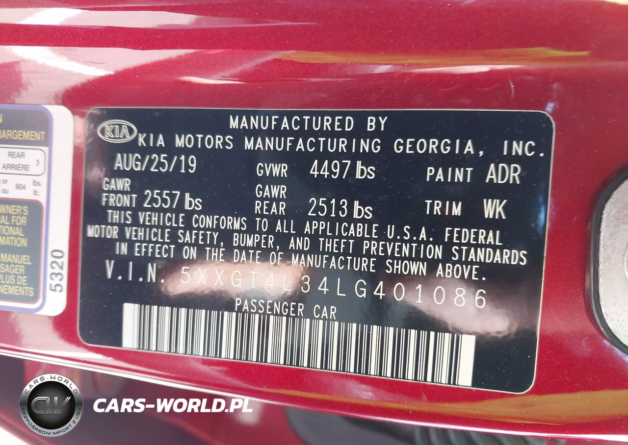 2020 Kia Optima S VIN:5XXGT4L34LG401086 - 9