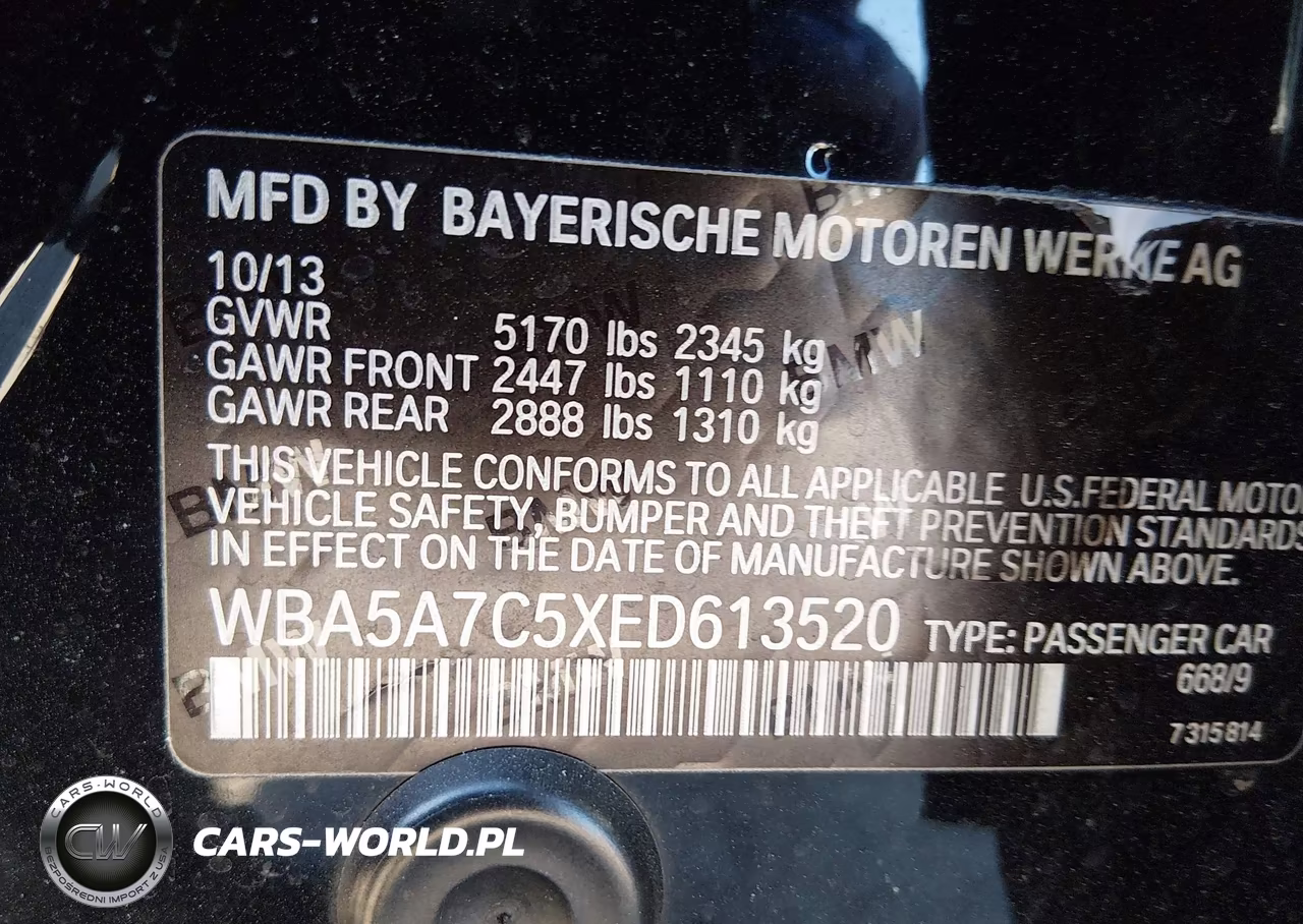 2014 BMW 528I xDrive VIN:WBA5A7C5XED613520 - 9