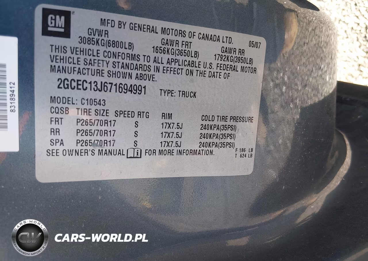 2007 Chevrolet Silverado 1500 Lt1 VIN:2GCEC13J671694991 - 9