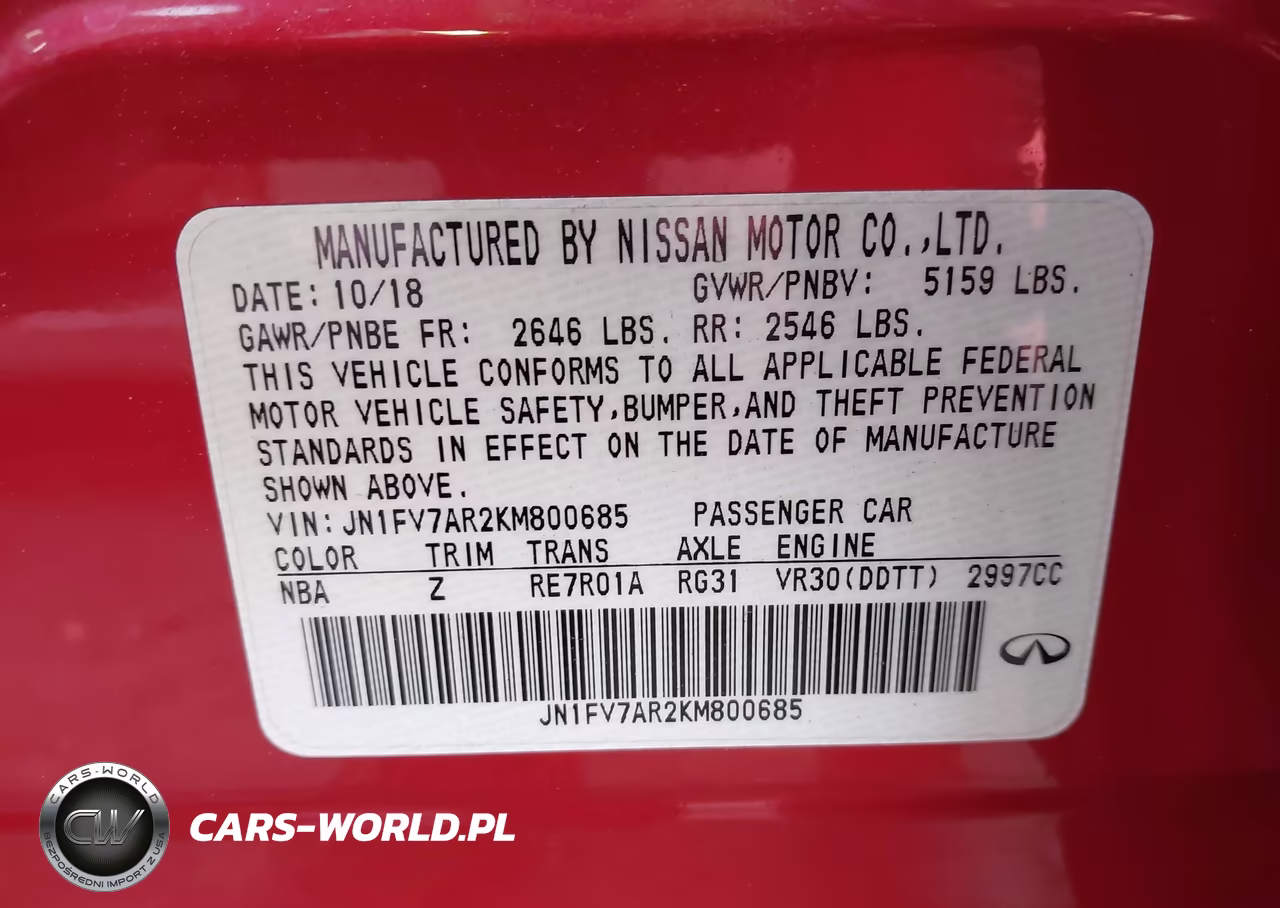 2019 Infiniti Q50 3.0T Red Sport 400 VIN:JN1FV7AR2KM800685 - 9