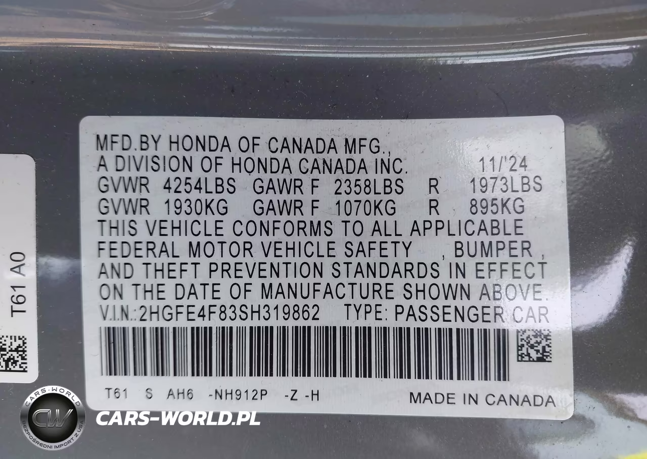 2025 Honda Civic Hybrid Sport-Sport Touring VIN:2HGFE4F83SH319862 - 9