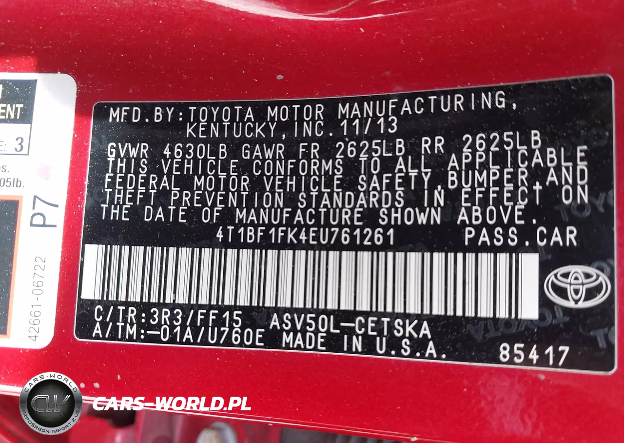 2014 Toyota Camry Se VIN:4T1BF1FK4EU761261 - 9