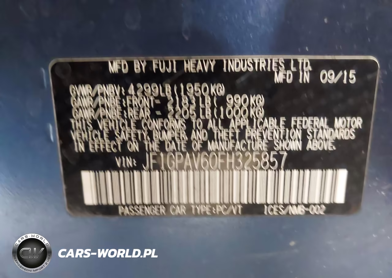 2015 Subaru Impreza 2.0I Sport Limited VIN:JF1GPAV60FH325857 - 9