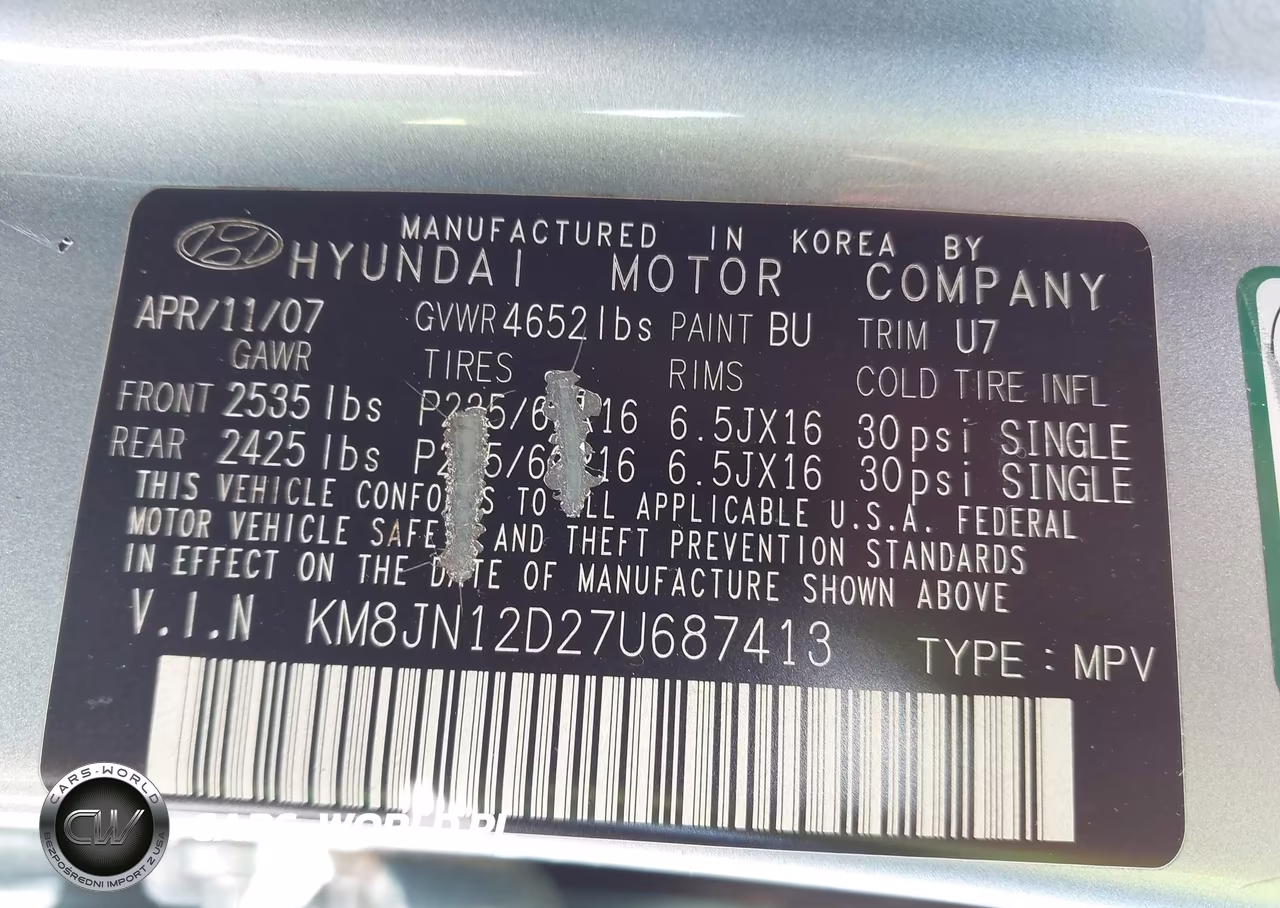 2007 Hyundai Tucson Limited-Se VIN:KM8JN12D27U687413 - 9