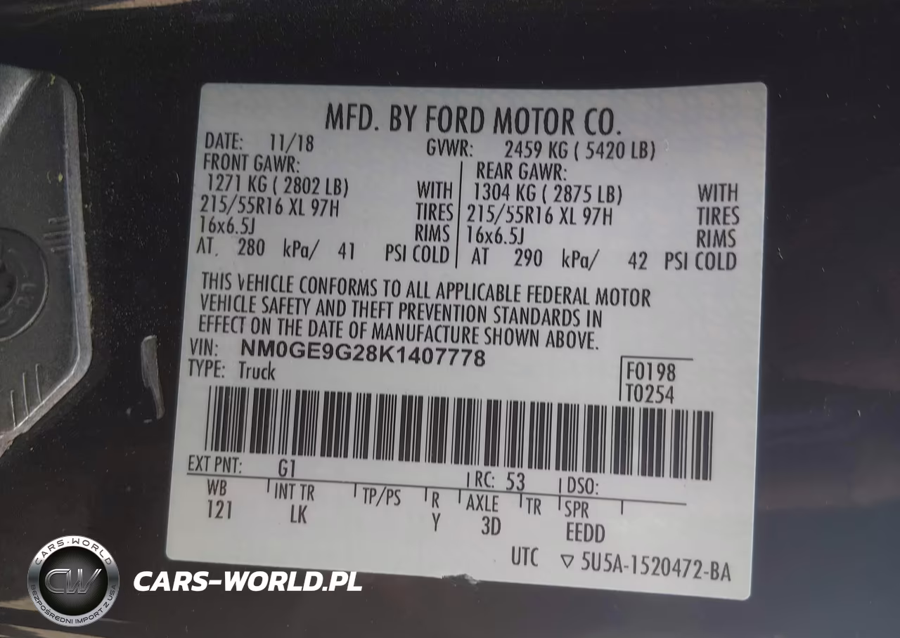 2019 Ford Transit Connect Titanium VIN:NM0GE9G28K1407778 - 9