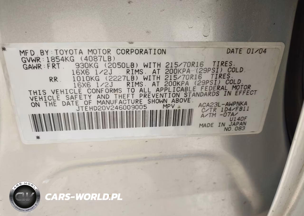 2004 Toyota Rav4 VIN:JTEHD20V246009005 - 9